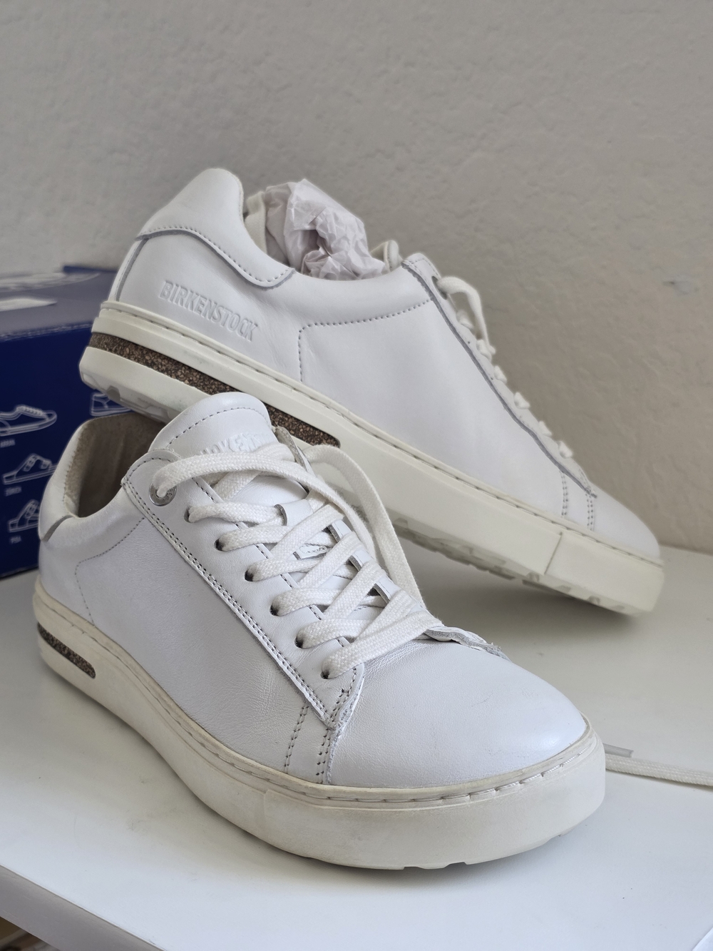 Birkenstock White Leather Low-Top Sneakers Size 36 Us 5-5.5